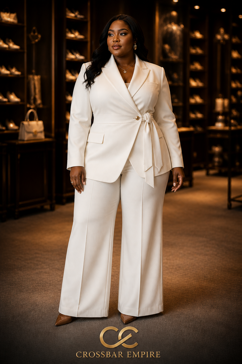 The Verdict — Cream Wrap Blazer Suit