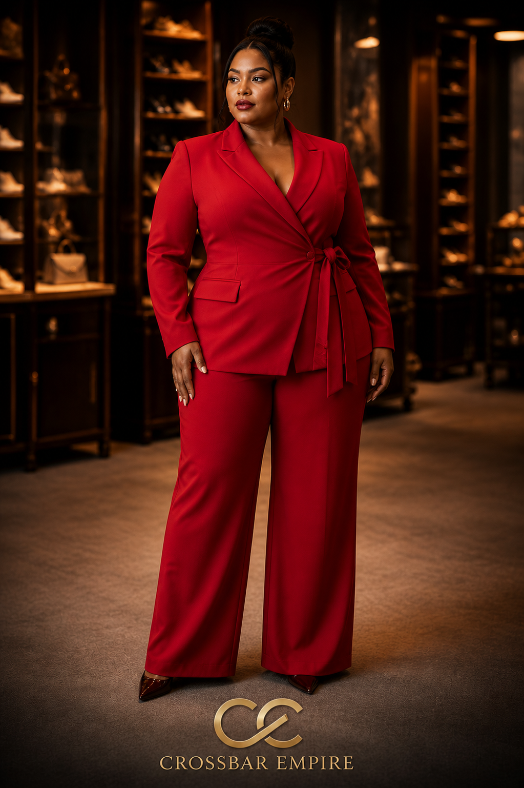 The Verdict — Red Wrap Blazer Suit